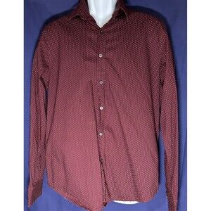 Denim & Flower Ricky Singh Burgundy Polka Dot Button-Up Shirt Size L